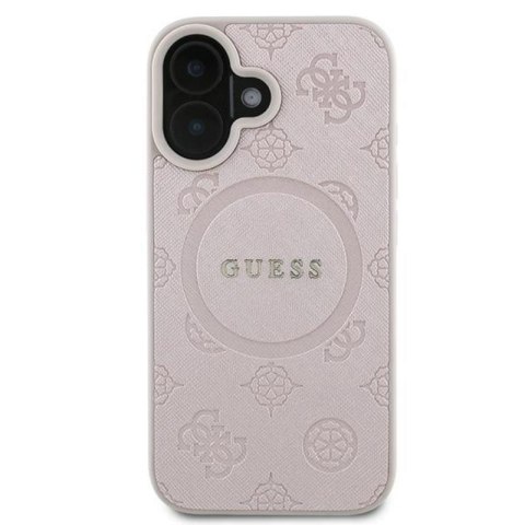 Guess Saffiano Peony Classic Logo MagSafe - Etui iPhone 16 Plus (różowy) Guess Saffiano Peony Classic Logo MagSafe - Etui iPhone 16 Plus (różowy)
