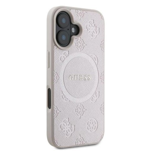 Guess Saffiano Peony Classic Logo MagSafe - Etui iPhone 16 Plus (różowy) Guess Saffiano Peony Classic Logo MagSafe - Etui iPhone 16 Plus (różowy)