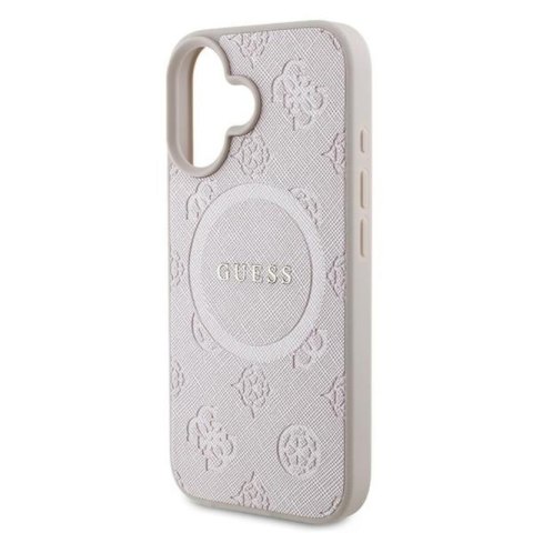 Guess Saffiano Peony Classic Logo MagSafe - Etui iPhone 16 Plus (różowy) Guess Saffiano Peony Classic Logo MagSafe - Etui iPhone 16 Plus (różowy)