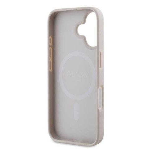 Guess Saffiano Peony Classic Logo MagSafe - Etui iPhone 16 Plus (różowy) Guess Saffiano Peony Classic Logo MagSafe - Etui iPhone 16 Plus (różowy)