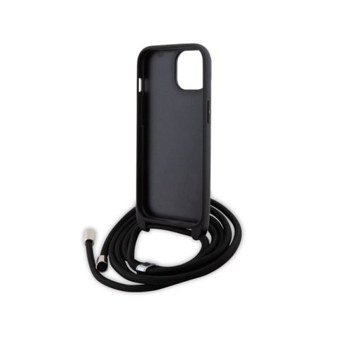 Karl Lagerfeld Crossbody Saffiano Metal Pin Karl & Choupette - Etui iPhone 15 Plus (czarny) Karl Lagerfeld Crossbody Saffiano Metal Pin Karl & Choupette - Etui iPhone 15 Plus (czarny)