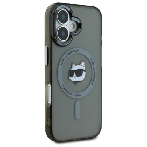 Karl Lagerfeld IML Metal Choupette Head MagSafe - Etui iPhone 16 Plus (czarny) Karl Lagerfeld IML Metal Choupette Head MagSafe - Etui iPhone 16 Plus (czarny)