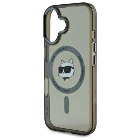 Karl Lagerfeld IML Metal Choupette Head MagSafe - Etui iPhone 16 Plus (czarny) Karl Lagerfeld IML Metal Choupette Head MagSafe - Etui iPhone 16 Plus (czarny)