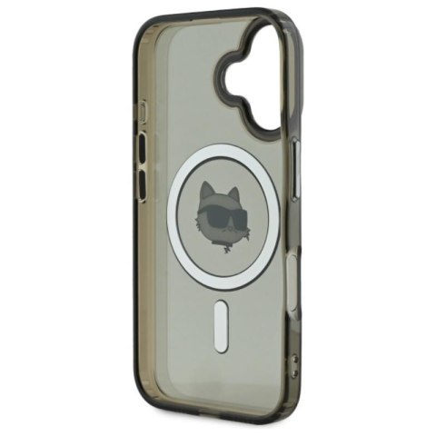 Karl Lagerfeld IML Metal Choupette Head MagSafe - Etui iPhone 16 Plus (czarny) Karl Lagerfeld IML Metal Choupette Head MagSafe - Etui iPhone 16 Plus (czarny)