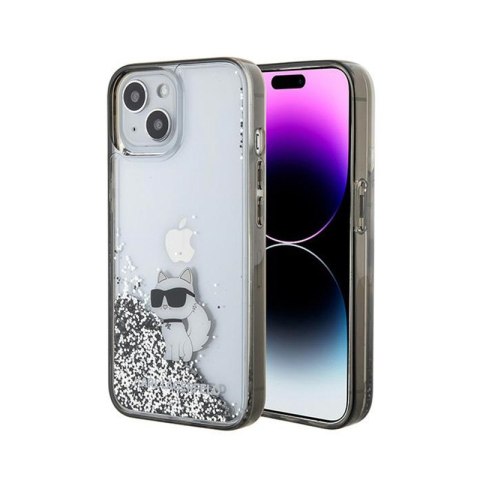Karl Lagerfeld Liquid Glitter Choupette - Etui iPhone 15 (przezroczysty) Karl Lagerfeld Liquid Glitter Choupette - Etui iPhone 15 (przezroczysty)