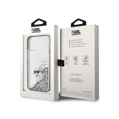 Karl Lagerfeld Liquid Glitter Choupette - Etui iPhone 15 (przezroczysty) Karl Lagerfeld Liquid Glitter Choupette - Etui iPhone 15 (przezroczysty)