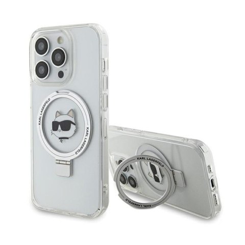 Karl Lagerfeld Ring Stand Choupette Head MagSafe - Etui iPhone 15 Pro Max (biały) Karl Lagerfeld Ring Stand Choupette Head MagSafe - Etui iPhone 15 Pro Max (biały)