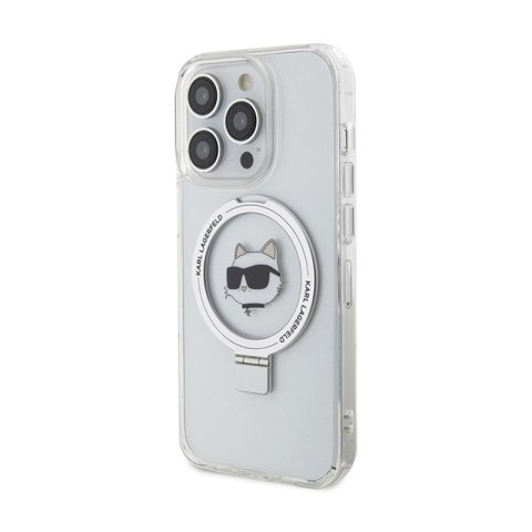 Karl Lagerfeld Ring Stand Choupette Head MagSafe - Etui iPhone 15 Pro Max (biały) Karl Lagerfeld Ring Stand Choupette Head MagSafe - Etui iPhone 15 Pro Max (biały)
