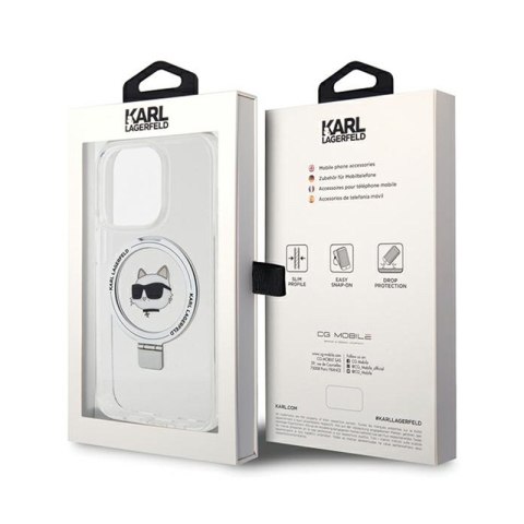 Karl Lagerfeld Ring Stand Choupette Head MagSafe - Etui iPhone 15 Pro Max (biały) Karl Lagerfeld Ring Stand Choupette Head MagSafe - Etui iPhone 15 Pro Max (biały)