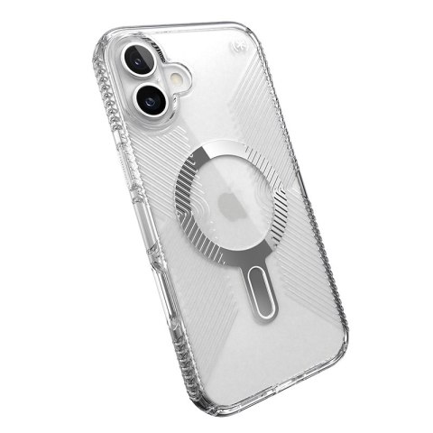 Speck Presidio Perfect-Clear Grip ClickLock & MagSafe - Etui iPhone 16 Plus (Clear / Chrome Finish / Serene Silver) Speck Presidio Perfect-Clear Grip ClickLock & MagSafe - Etui iPhone 16 Plus (Clear / Chrome Finish / Serene Silver)