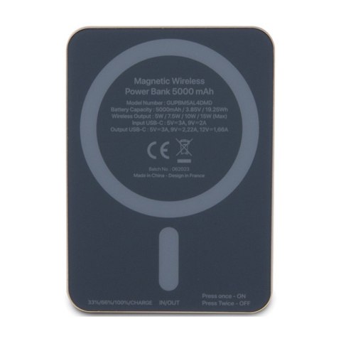 Guess 4G Strassed Metal Logo MagSafe - Power Bank indukcyjny 5000 mAh 15W MagSafe (złoty) Guess 4G Strassed Metal Logo MagSafe - Power Bank indukcyjny 5000 mAh 15W MagSafe (złoty)