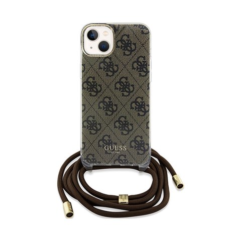Guess Crossbody Cord 4G Print - Etui iPhone 15 (brązowy) Guess Crossbody Cord 4G Print - Etui iPhone 15 (brązowy)