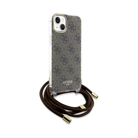 Guess Crossbody Cord 4G Print - Etui iPhone 15 (brązowy) Guess Crossbody Cord 4G Print - Etui iPhone 15 (brązowy)