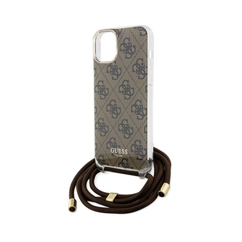 Guess Crossbody Cord 4G Print - Etui iPhone 15 (brązowy) Guess Crossbody Cord 4G Print - Etui iPhone 15 (brązowy)