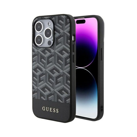 Guess GCube Stripes MagSafe - Etui iPhone 15 Pro (czarny) Guess GCube Stripes MagSafe - Etui iPhone 15 Pro (czarny)