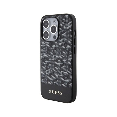 Guess GCube Stripes MagSafe - Etui iPhone 15 Pro (czarny) Guess GCube Stripes MagSafe - Etui iPhone 15 Pro (czarny)