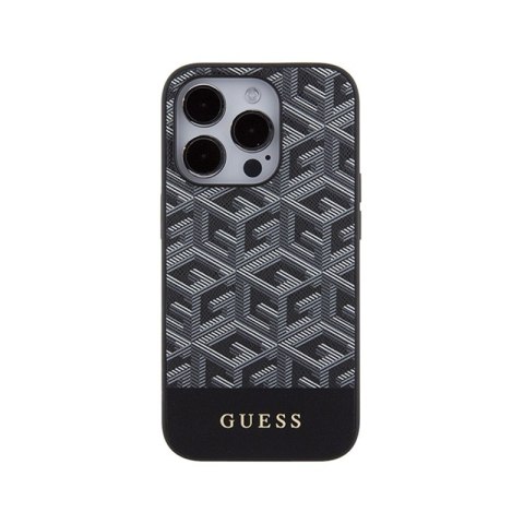 Guess GCube Stripes MagSafe - Etui iPhone 15 Pro (czarny) Guess GCube Stripes MagSafe - Etui iPhone 15 Pro (czarny)
