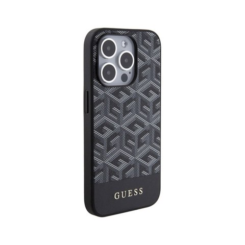 Guess GCube Stripes MagSafe - Etui iPhone 15 Pro (czarny) Guess GCube Stripes MagSafe - Etui iPhone 15 Pro (czarny)