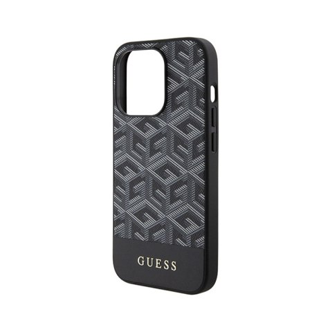 Guess GCube Stripes MagSafe - Etui iPhone 15 Pro (czarny) Guess GCube Stripes MagSafe - Etui iPhone 15 Pro (czarny)