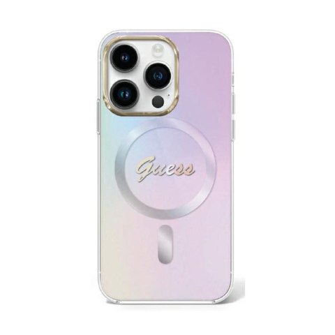 Guess IML Iridescent MagSafe - Etui iPhone 15 Pro Max (fioletowy) Guess IML Iridescent MagSafe - Etui iPhone 15 Pro Max (fioletowy)