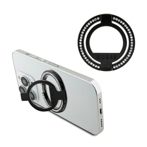 Guess MagSafe Ring Stand Rhinestone - Magnetyczny uchwyt na palec do telefonu z funkcją standu (Czarny) Guess MagSafe Ring Stand Rhinestone - Magnetyczny uchwyt na palec do telefonu z funkcją standu (Czarny)