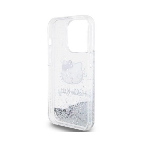 Hello Kitty Liquid Glitter Charms Kitty Head - Etui iPhone 14 Pro Max (srebrny) Hello Kitty Liquid Glitter Charms Kitty Head - Etui iPhone 14 Pro Max (srebrny)