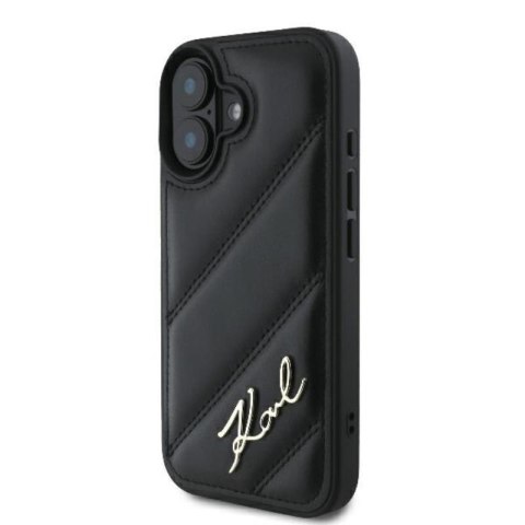 Karl Lagerfeld Quilted Signature - Etui iPhone 16 Plus (czarny) Karl Lagerfeld Quilted Signature - Etui iPhone 16 Plus (czarny)