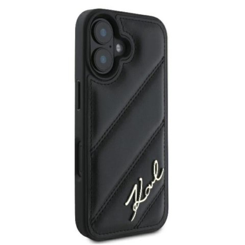 Karl Lagerfeld Quilted Signature - Etui iPhone 16 Plus (czarny) Karl Lagerfeld Quilted Signature - Etui iPhone 16 Plus (czarny)