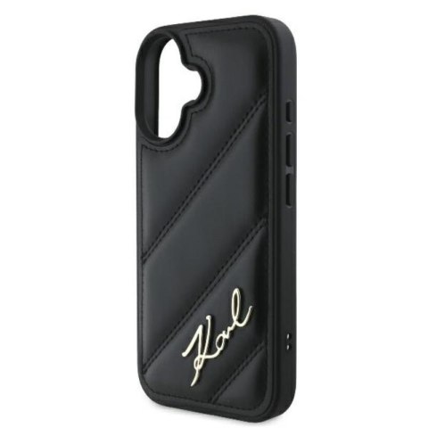 Karl Lagerfeld Quilted Signature - Etui iPhone 16 Plus (czarny) Karl Lagerfeld Quilted Signature - Etui iPhone 16 Plus (czarny)