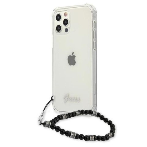 Guess Black Pearl Strap - Etui iPhone 12 Pro Max (przezroczysty) Guess Black Pearl Strap - Etui iPhone 12 Pro Max (przezroczysty)