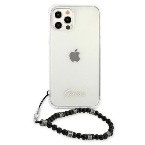 Guess Black Pearl Strap - Etui iPhone 12 Pro Max (przezroczysty) Guess Black Pearl Strap - Etui iPhone 12 Pro Max (przezroczysty)