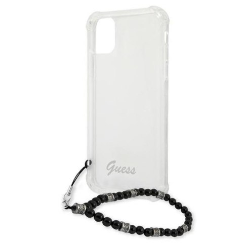 Guess Black Pearl Strap - Etui iPhone 12 Pro Max (przezroczysty) Guess Black Pearl Strap - Etui iPhone 12 Pro Max (przezroczysty)