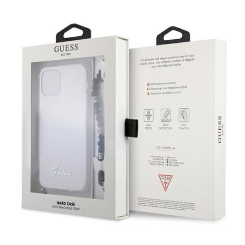 Guess Black Pearl Strap - Etui iPhone 12 Pro Max (przezroczysty) Guess Black Pearl Strap - Etui iPhone 12 Pro Max (przezroczysty)