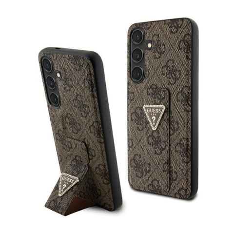 Guess Grip Stand 4G Triangle Strass Logo - Etui Samsung Galaxy S24 (brązowy) Guess Grip Stand 4G Triangle Strass Logo - Etui Samsung Galaxy S24 (brązowy)