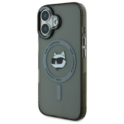 Karl Lagerfeld IML Metal Choupette Head MagSafe - Etui iPhone 16 (czarny) Karl Lagerfeld IML Metal Choupette Head MagSafe - Etui iPhone 16 (czarny)