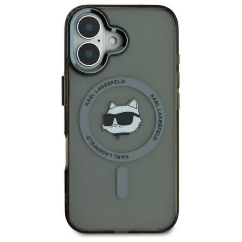 Karl Lagerfeld IML Metal Choupette Head MagSafe - Etui iPhone 16 (czarny) Karl Lagerfeld IML Metal Choupette Head MagSafe - Etui iPhone 16 (czarny)
