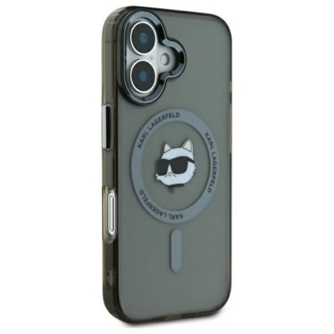 Karl Lagerfeld IML Metal Choupette Head MagSafe - Etui iPhone 16 (czarny) Karl Lagerfeld IML Metal Choupette Head MagSafe - Etui iPhone 16 (czarny)