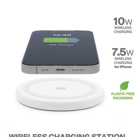 PURO Wireless Charging Station QI - Bezprzewodowa ładowarka indukcyjna Qi (biały) PURO Wireless Charging Station QI - Bezprzewodowa ładowarka indukcyjna Qi (biały)