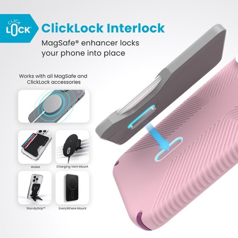 Speck Presidio2 Grip ClickLock & MagSafe - Etui iPhone 16 Pro Max (Wednesday Pink / Boysenberry Purple / White) Speck Presidio2 Grip ClickLock & MagSafe - Etui iPhone 16 Pro Max (Wednesday Pink / Boysenberry Purple / White)