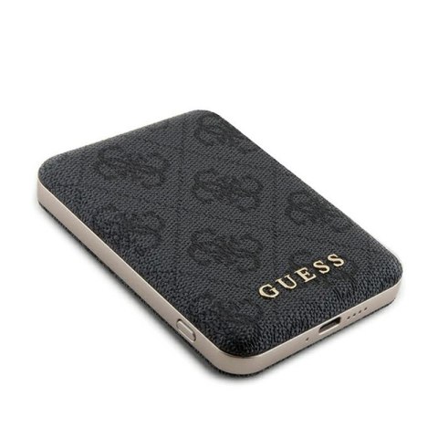 Guess 4G Leather Metal Logo MagSafe - Power Bank indukcyjny 5000 mAh 15W MagSafe (czarny) Guess 4G Leather Metal Logo MagSafe - Power Bank indukcyjny 5000 mAh 15W MagSafe (czarny)