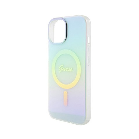 Guess IML Iridescent MagSafe - Etui iPhone 15 (turkusowy) Guess IML Iridescent MagSafe - Etui iPhone 15 (turkusowy)