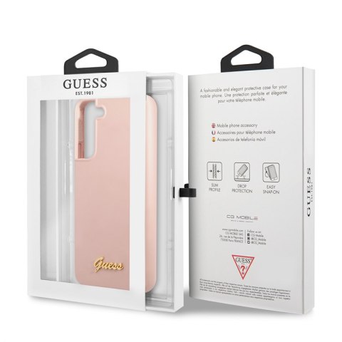 Guess Silicone Script Metal Logo - Etui Samsung Galaxy S22+ (różowy) Guess Silicone Script Metal Logo - Etui Samsung Galaxy S22+ (różowy)