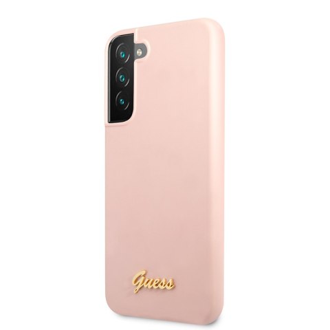 Guess Silicone Script Metal Logo - Etui Samsung Galaxy S22+ (różowy) Guess Silicone Script Metal Logo - Etui Samsung Galaxy S22+ (różowy)