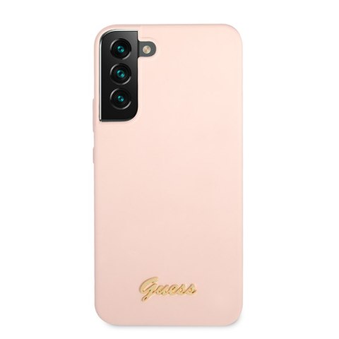 Guess Silicone Script Metal Logo - Etui Samsung Galaxy S22+ (różowy) Guess Silicone Script Metal Logo - Etui Samsung Galaxy S22+ (różowy)