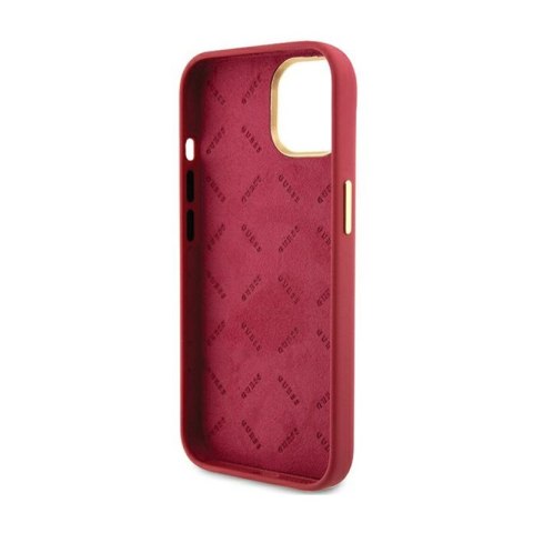 Guess Silicone Script Metal Logo & Frame - Etui iPhone 15 (magenta) Guess Silicone Script Metal Logo & Frame - Etui iPhone 15 (magenta)