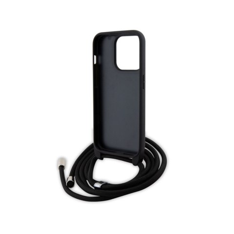 Karl Lagerfeld Crossbody Saffiano Metal Pin Karl & Choupette - Etui iPhone 15 Pro (czarny) Karl Lagerfeld Crossbody Saffiano Metal Pin Karl & Choupette - Etui iPhone 15 Pro (czarny)