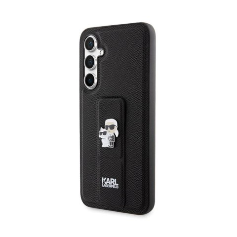 Karl Lagerfeld Gripstand Saffiano Karl & Choupette Pins - Etui Samsung Galaxy S23 FE (czarny) Karl Lagerfeld Gripstand Saffiano Karl & Choupette Pins - Etui Samsung Galaxy S23 FE (czarny)