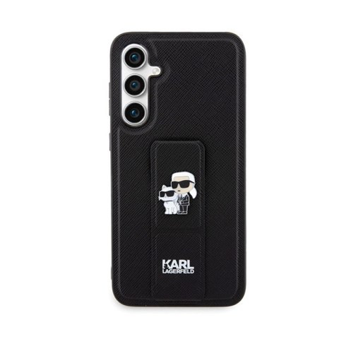Karl Lagerfeld Gripstand Saffiano Karl & Choupette Pins - Etui Samsung Galaxy S23 FE (czarny) Karl Lagerfeld Gripstand Saffiano Karl & Choupette Pins - Etui Samsung Galaxy S23 FE (czarny)