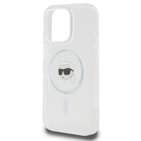 Karl Lagerfeld IML Metal Karl Head MagSafe - Etui iPhone 16 Pro (biały) Karl Lagerfeld IML Metal Karl Head MagSafe - Etui iPhone 16 Pro (biały)