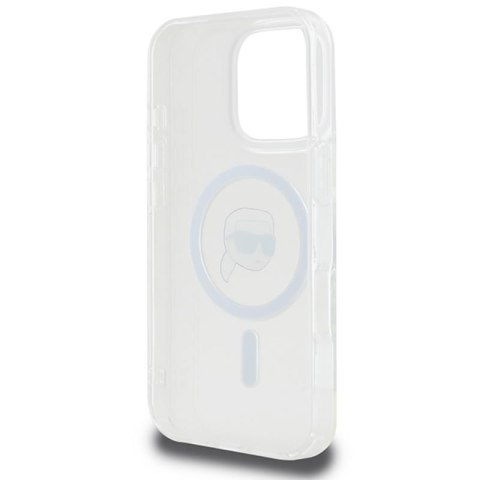Karl Lagerfeld IML Metal Karl Head MagSafe - Etui iPhone 16 Pro (biały) Karl Lagerfeld IML Metal Karl Head MagSafe - Etui iPhone 16 Pro (biały)